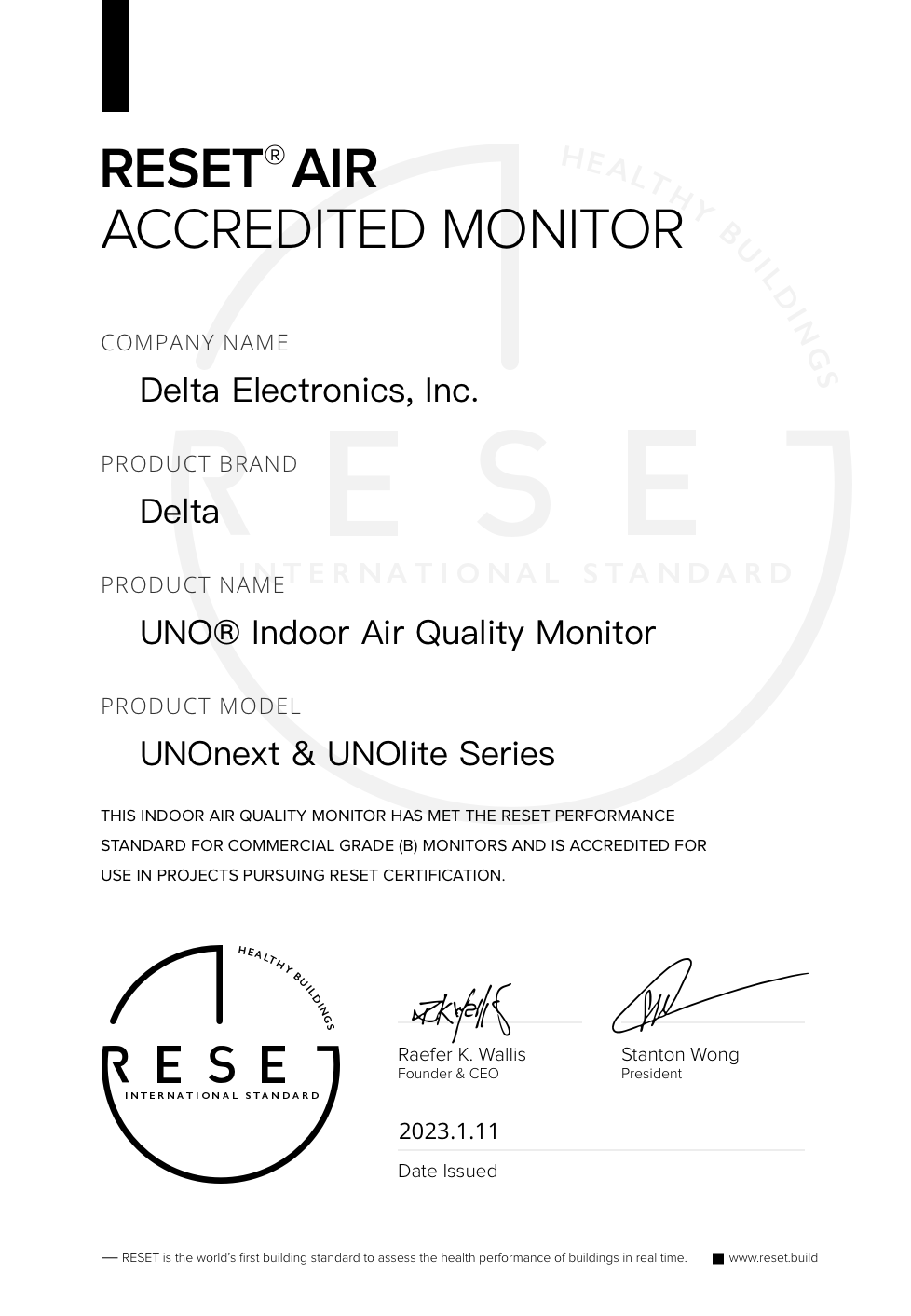 UNOnext Indoor Air Quality Monitor – Delta Controls