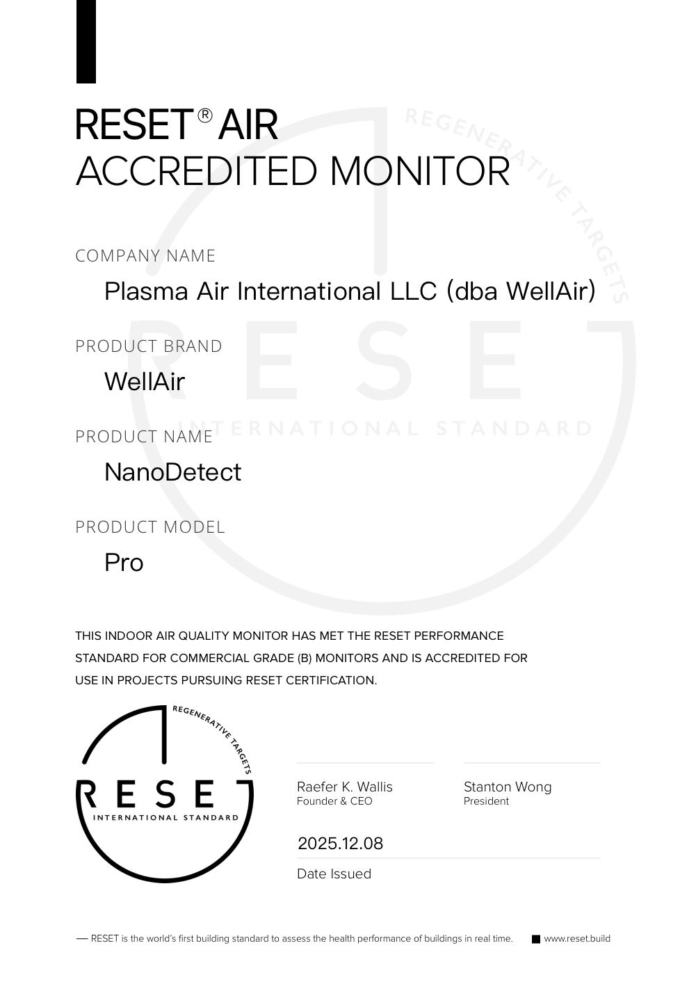 RESET_certificate_WellAir_NanoDetect Pro